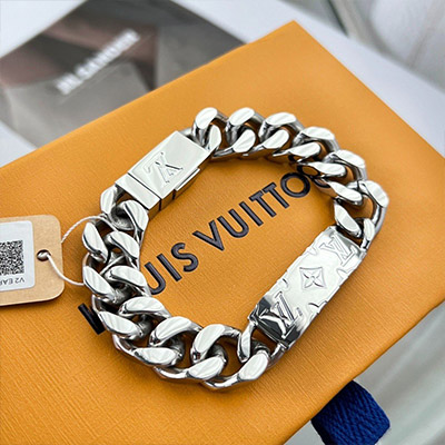 LOUIS VUITTON M00269 Monogram Chain Men's Bracelet w/Box