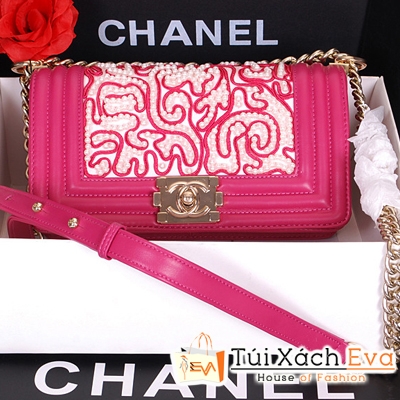 Túi Xách Chanel Boy Hoa Siêu Cấp Màu Hồng Đẹp