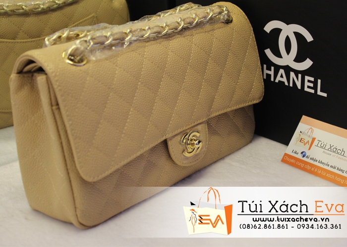 Túi Xách Chanel Maxi Super Màu Kem Da hột Đẹp