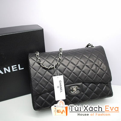 Túi Xách Chanel Maxi Siêu Cấp Màu Đen Xích Bạc Đẹp