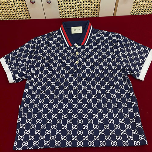 Áo Gucci GG Cotton Jersey Jacquard Polo Shirt 768636 Siêu Cấp Size M