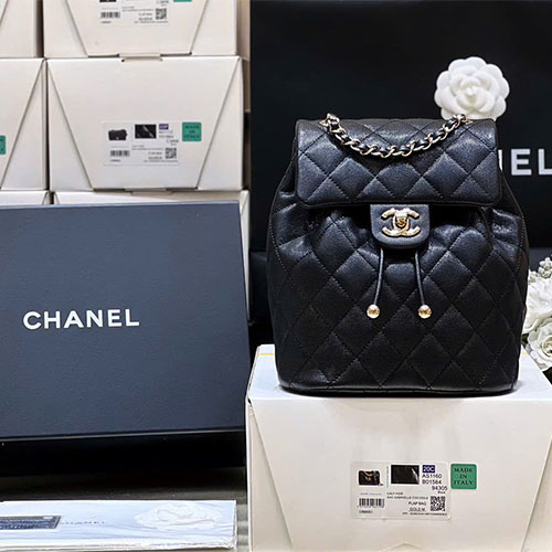 Ba Lô Chanel 23S Salzburg Backpack 4058 Da Bò Vân Hạt – Like Auth