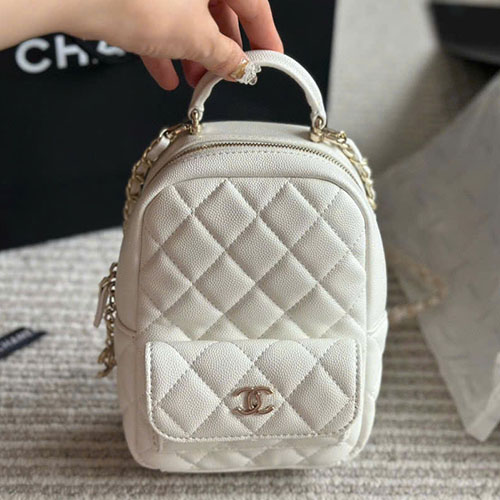 Balo Chanel 24C Màu Trắng Fullbox Size 18 cm