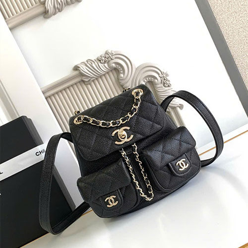 Balo Chanel Duma 24A Mini Backpack Màu Đen Siêu Cấp Size 17.5cm