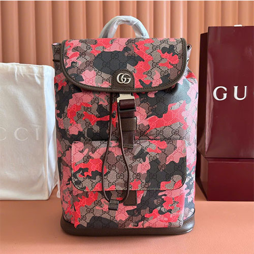 Balo GG siêu cấp marble camo mini 839109 hồng camo / PVC