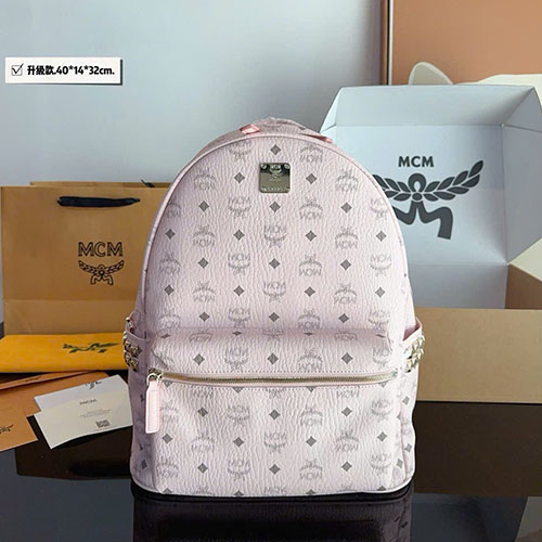 Balo Large MCM 2024 Backpack Màu Hồng Siêu Cấp Size 40cm