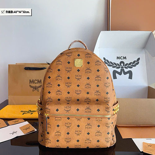 Balo Large MCM 2024 Backpack Màu Vàng Siêu Cấp Size 40cm
