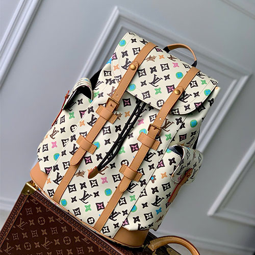 Balo LV Christopher Monogram Craggy Màu Trắng M25240 Siêu Vip 44 cm