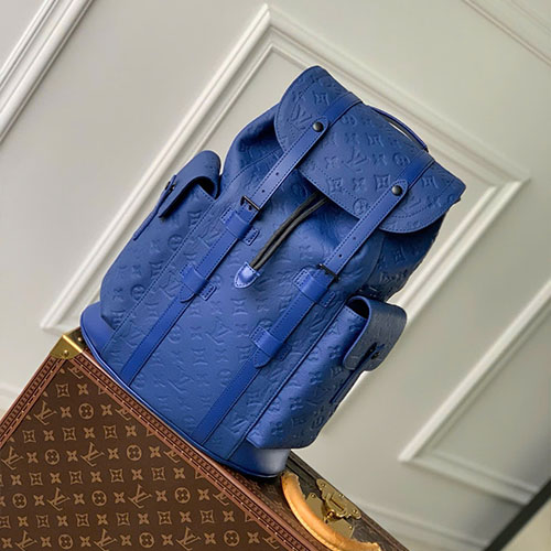 Balo LV Christopher Taurillon Màu Xanh M23189 Siêu Vip 44 cm