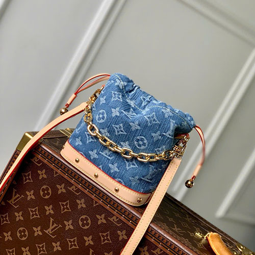 Balo LV Nano Noé M83043 Màu Xanh Jean Siêu Vip Size 20.5 cm