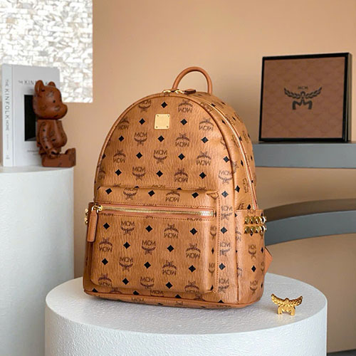 Balo MCM Stark Visetos MMK6SVE37CO001 Màu Cam Siêu Cấp Size 38 cm