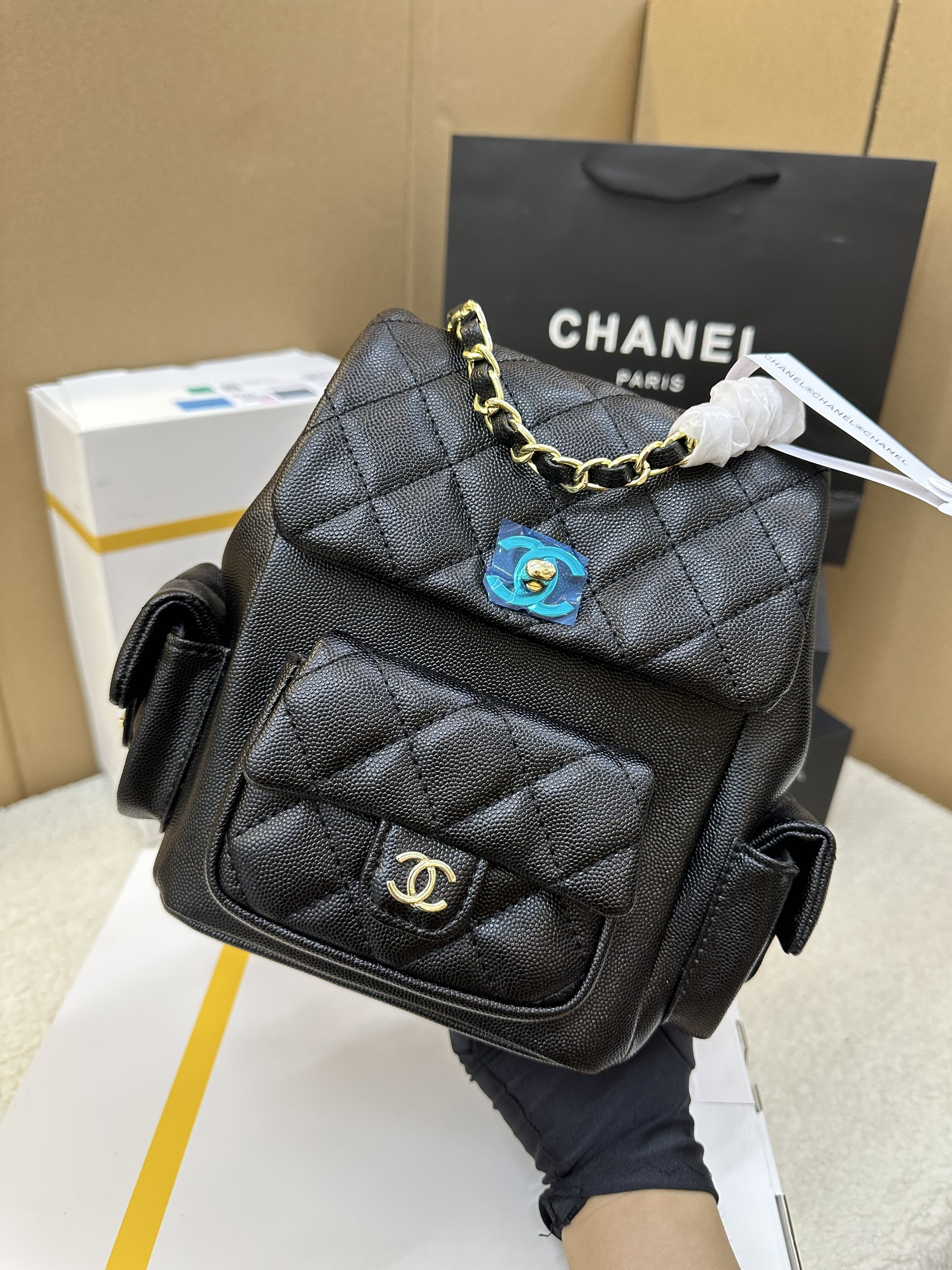 Balo Nhỏ Chanel - Chanel Small Backpack Super Màu Đen 2023 AS4399