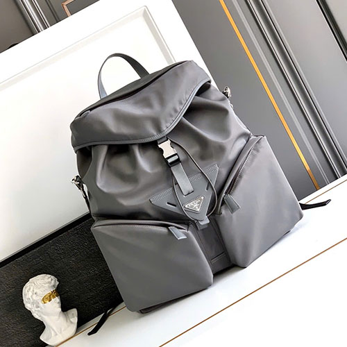 Balo Prada Da Nylon 2VZ108 Màu Xám Siêu Cấp Size 42 cm