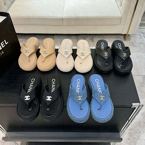 Bảng Màu Dép đế độn Chanel 2025SS Màu Đen Siêu Cấp Size 35–40