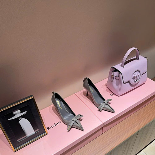 Bảng Màu Giày Cao Gót Mũi Nhọn Prada 2025 Gót Mèo Cổ Điển Siêu Cấp Size 35 ~ 39