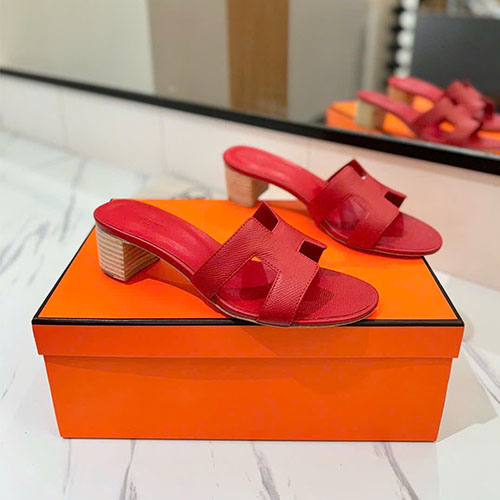 Bảng màu Giày sandal Hermès da bò vân tay (palm grain) 4.5cm – Siêu cấp