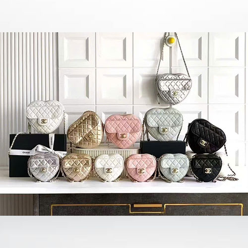 Bảng Màu Túi Xách Chanel 25B Hình Trái Tim Super Size 18 & 12cm