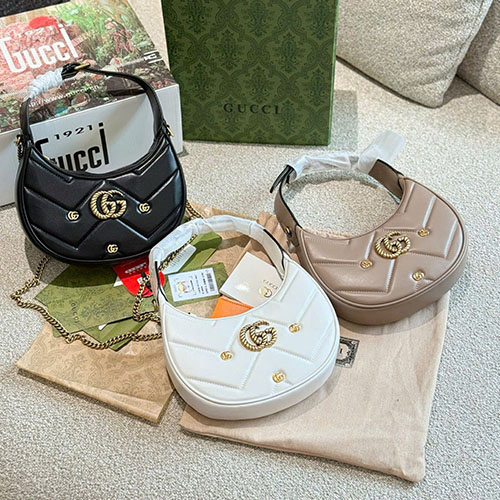 Bảng Màu Túi Xách Gucci Moon Crescent Màu Đen Full box Size 23cm