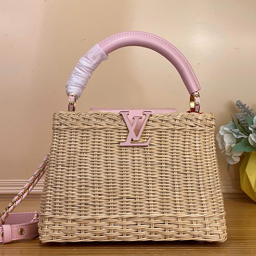 Bảng màu túi xách LV Capucines Picnic đan mây siêu VIP – M48865