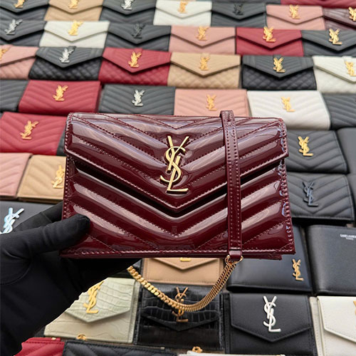 Bảng màu túi xách YSL ENVELOPE Leather Chain Wallet – 393953