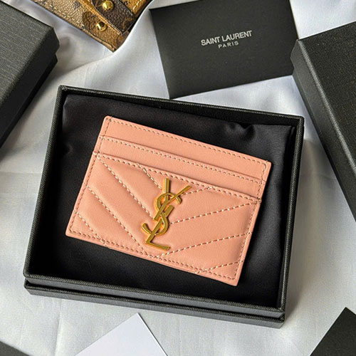 Bảng Màu Ví Đựng Thẻ YSL Monogram 423291 Da Cừu Siêu Cấp Size 10cm