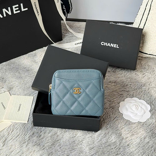 Bảng Màu Ví Đựng Tiền Chanel Mini AP2061 Da Bò Siêu Cấp Size 11cm