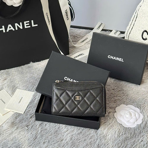 Bảng Màu Ví Mini Chanel 7 Kéo Ngang Da Cừu A3179 Siêu Cấp Size 12cm