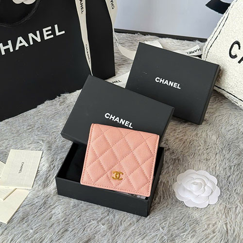 Bảng Màu Ví Ngắn Gập Đôi Chanel Da Bò A84028 Siêu Cấp Size 12cm