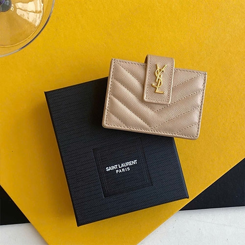 Bảng Màu Ví YSL Mini Coin Accordion Card Holder 607907 Siêu Cấp Size 10 cm