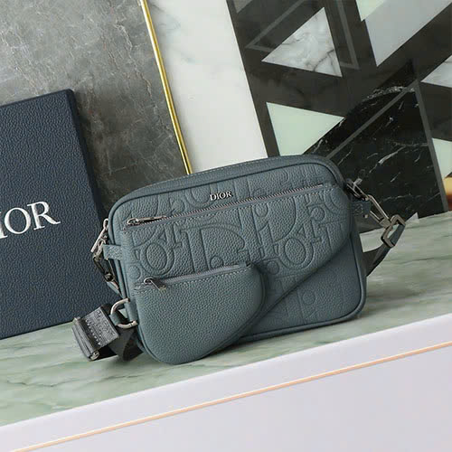 Bộ Túi Ba Món Yên Ngựa Dior 1ADPO276LLG_H83 Màu Xám Đậm Siêu Vip Size 23.3cm