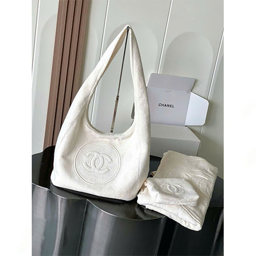 Bộ Túi Bãi Biển Chanel 25 Màu Trắng Siêu Cấp