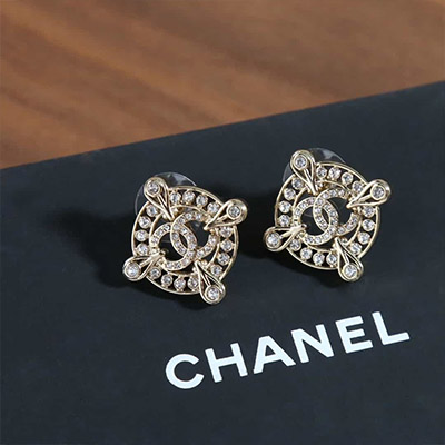 Bông Tai Chanel C1 Siêu Cấp Đinh Tán Full Box