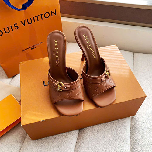 Dép cao gót mèo Louis Vuitton SS26 – siêu cấp