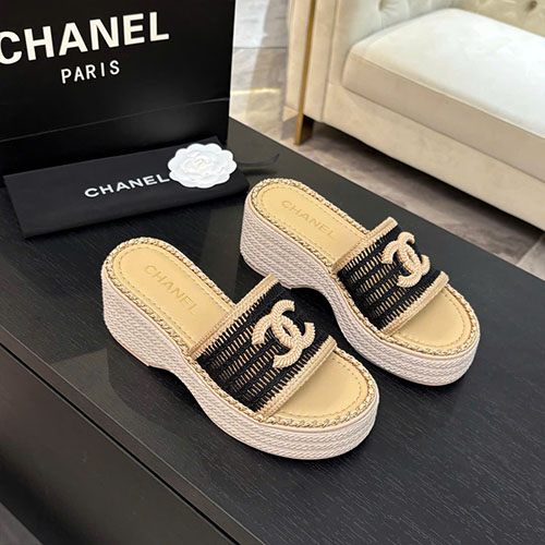 Dép Chanel Double C Màu Đen Siêu Cấp Size 35–39
