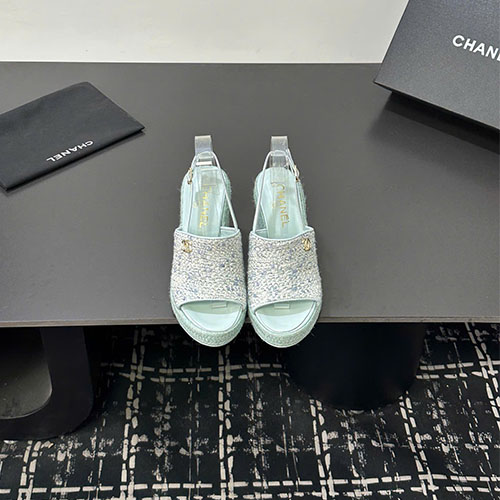 Dép Chanel espadrille mule da cừu đế cói 2026 – VIP
