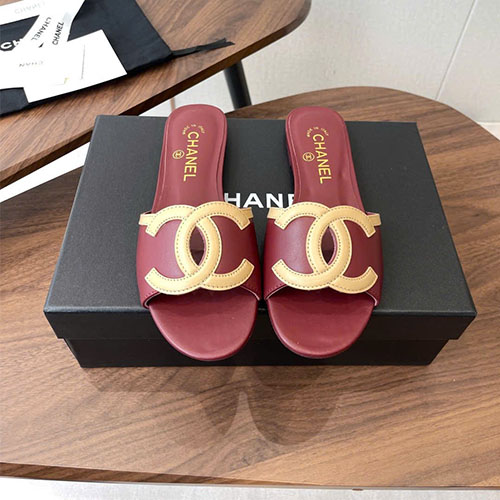 Dép Chanel Lambskin Double C Slide 26SS – Siêu cấp
