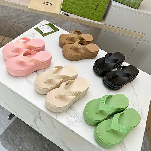 Dép Gucci Cao Cấp Đế Dày Màu Xanh Lá Siêu Cấp Size 35 ~ 42