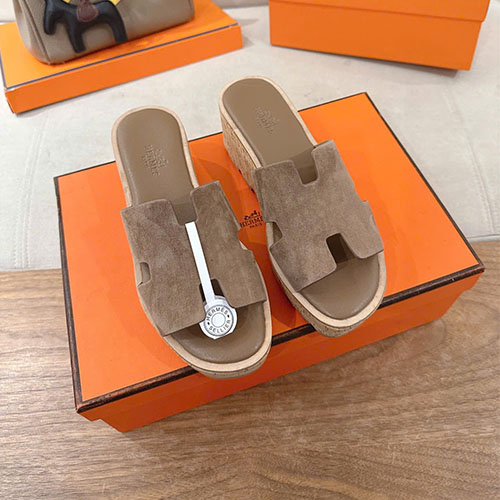 Dép H Hermes Da Suede Sandal – 2025 – Siêu VIP - màu nâu