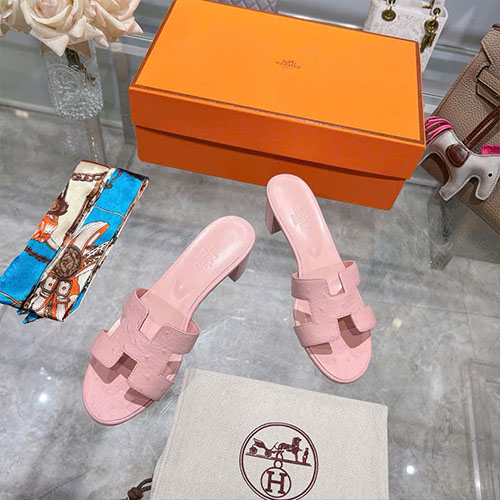 Dép Hermes H Oran cao gót Màu Hồng Siêu Cấp Size 34–42
