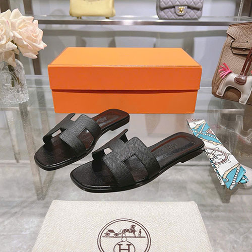 Dép Hermes H Oran Đế Thô Màu Đen Siêu Cấp Size 34–42
