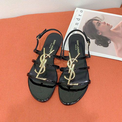 Dép Kẹp YSL Màu Đen Logo Bạc Siêu Cấp Size 35 – 42