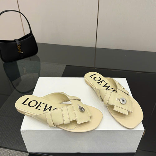 Dép Loafer LOEWE 2025SS Màu Be Kem Siêu Cấp Size 35 - 40