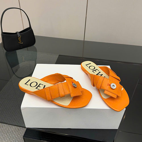 Dép Loafer LOEWE 2025SS Màu Cam Siêu Cấp Size 35 - 40