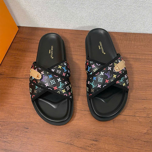 Dép LV Sandal Nam Dáng Chéo Monogram Siêu Cấp Size 39 ~ 44