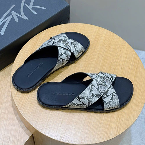 Dép nam Dolce & Gabbana (D&G) siêu cấp – logo DG – da bê cao cấp