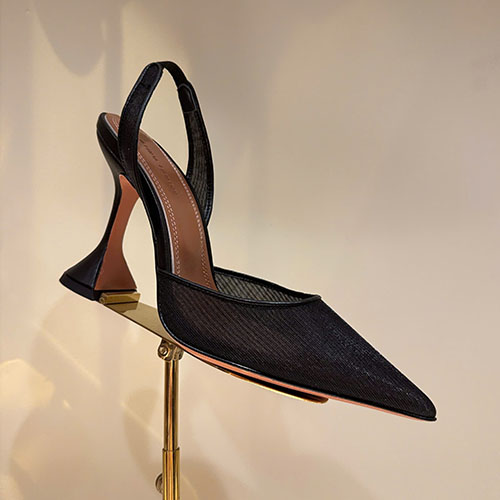 Giày Cao Gót Amina Muaddi 25FW Màu Đen Siêu Cấp Size 35–39
