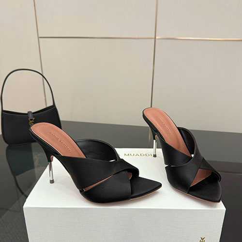 Giày Cao Gót Amina Muaddi Satin Siêu Cấp Size 35 ~ 39
