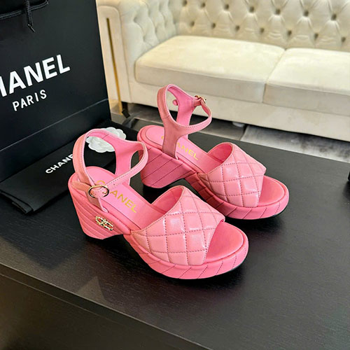 Giày cao gót Chanel 234P Đế Xuồng Màu Hồng Siêu Cấp Size 35–39