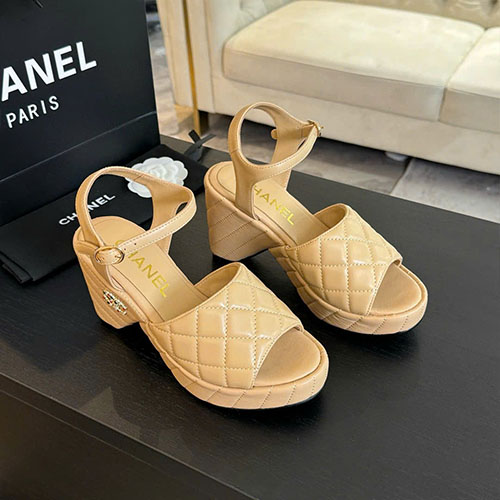 Giày cao gót Chanel 234P Đế Xuồng Màu Kem Siêu Cấp Size 35–39