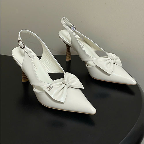 Giày cao gót Chanel Vintage peep-toe/pointed bow 2026 – VIP